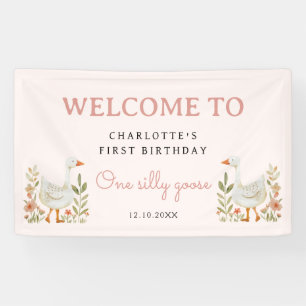Ein Albernes Gänse Erstgeburt Girl Party-Zeichen Banner