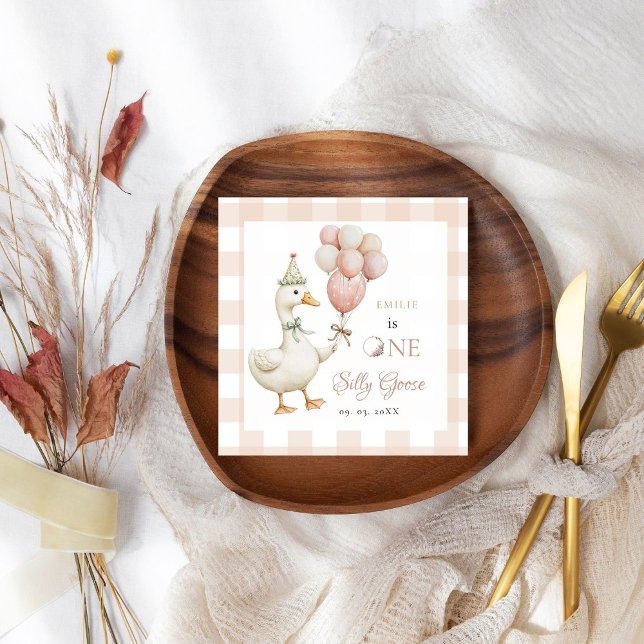 Ein Albernes Gänsebaby 1. Geburtstag Serviette (Von Creator hochgeladen)
