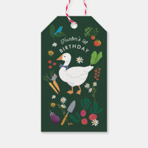 Ein Albernes Goose Bauer Garden Thema Grün Geschenkanhänger