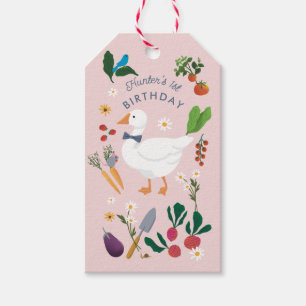 Ein Albernes Goose Bauer Garden Thema Pink Geschenkanhänger