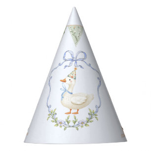 Ein Albernes Goose Blue Bow Wappen Vintag Partyhütchen