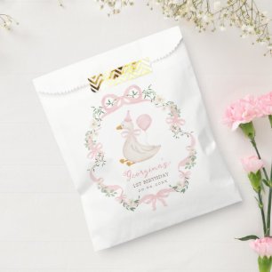 Ein Albernes Goose Coquette Pink Bow Girl Geburtst Geschenktütchen