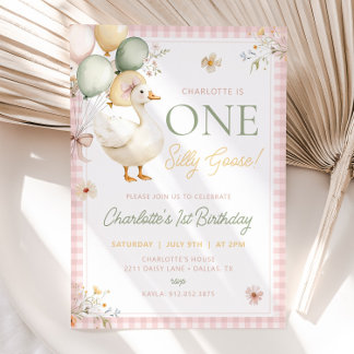 EIN ALBERNES GOOSE Geburtstag Erster Geburtstag Ei Einladung