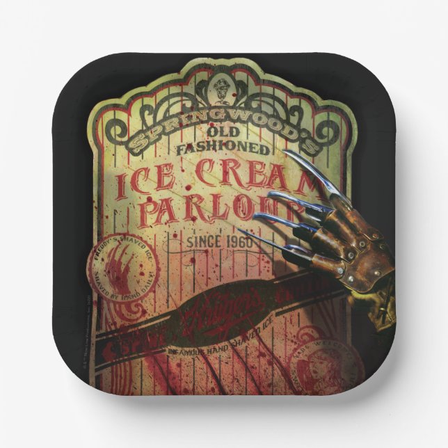 Ein Albtraum an der Elm Street | Eiscreme aus Spri Pappteller (Vorderseite)