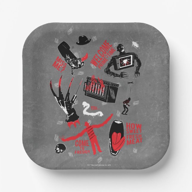 Ein Albtraum an der Elm Street | Freddy Krueger Ta Pappteller (Vorderseite)