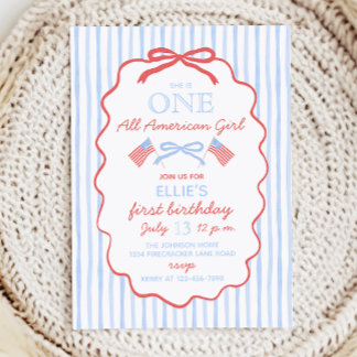 Ein All American Girl 4. Juli 1. Geburtstag Einladung