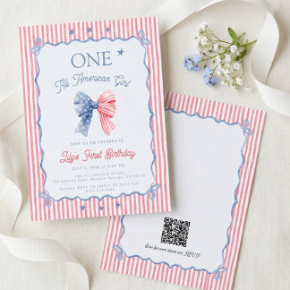Ein All American Girl QR Code 1. Geburtstag Einladung