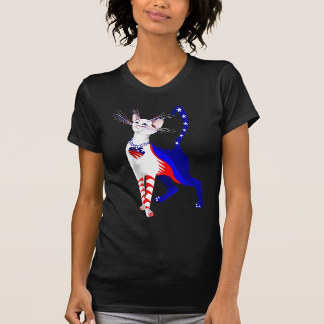 Ein alles amerikanisches Katzen-Shirt T-Shirt (Vorderseite)