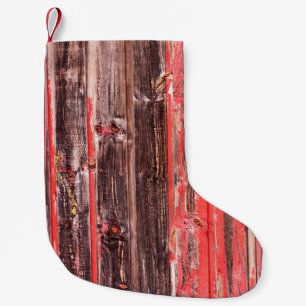 Ein alter abgenutzter Stall oder antiker Holzzaun Kleiner Weihnachtsstrumpf