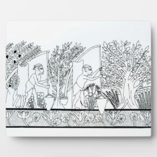 Ein alter ägyptischer Garten (Gravur) (b/w Foto) Fotoplatte