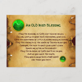 Ein alter irischer Segen für Luckparchment Postkarte