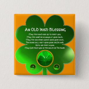 Ein alter irischer Shamrock-Segen Button