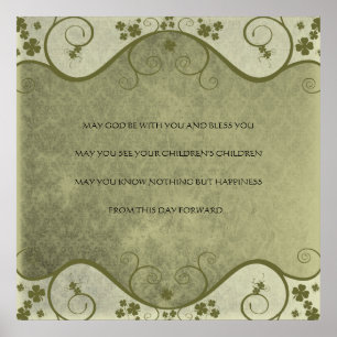 EIN ALTER IRISCHER WEDD, der einen gebeutelten Dam Poster