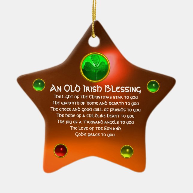 Ein alter irischer Weihnachtssegierungsstar Keramik Ornament (Vorne)