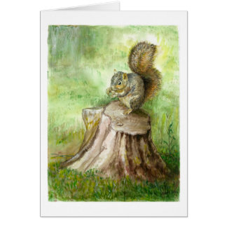 Ein alter Klotz und ein Eichhörnchen