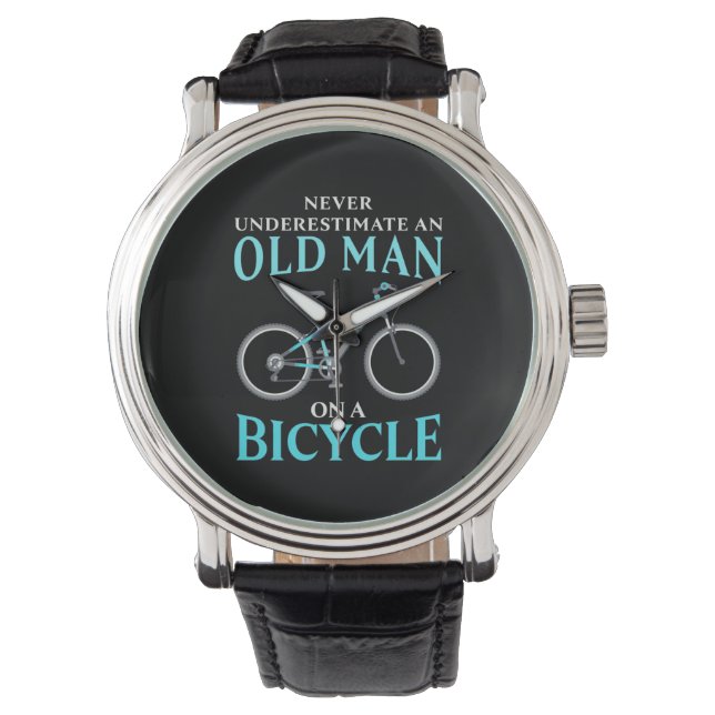 Ein alter Mann auf dem Fahrrad Armbanduhr (Vorderseite)