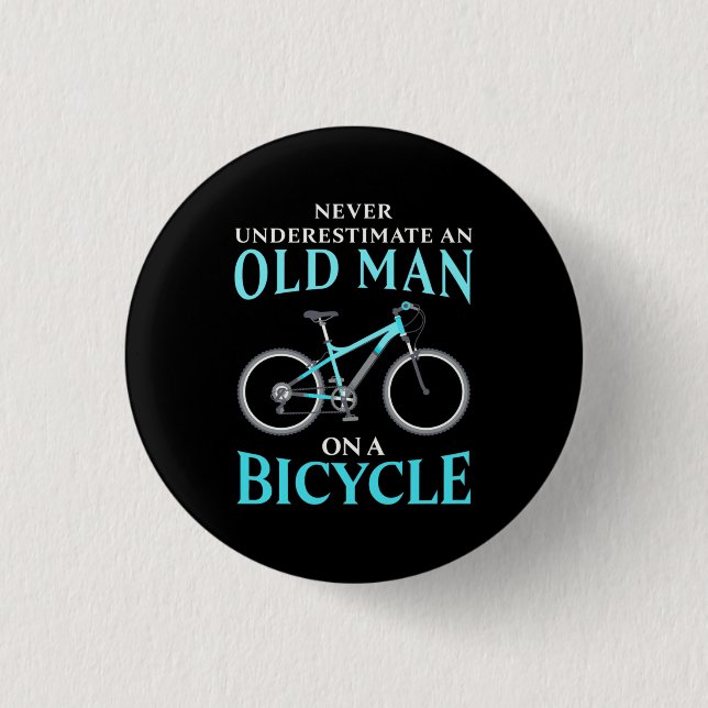 Ein alter Mann auf dem Fahrrad Button (Vorderseite)