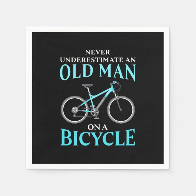 Ein alter Mann auf dem Fahrrad Serviette (Vorderseite)