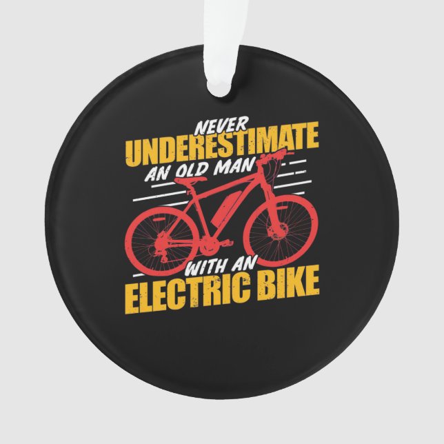 Ein alter Mann mit einem Elektrofahrrad Ornament (Vorderseite)
