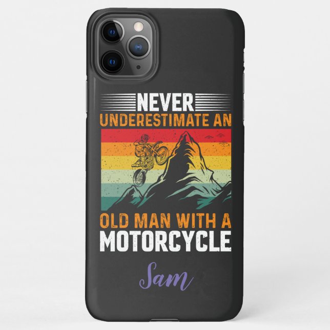 Ein alter Mann mit einem Motorrad nie unterschätze iPhone Hülle (Rückseite)