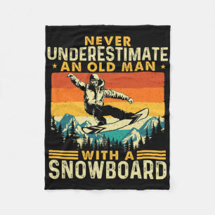 Ein alter Mann nie unterschätzen - Snowboarden Sch Fleecedecke