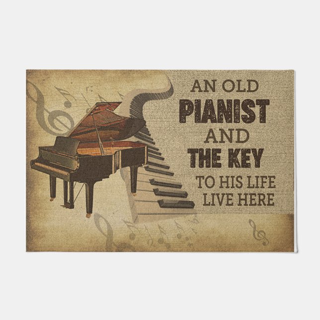 Ein alter Pianist und der Schlüssel zu seinem Lebe Fußmatte (Vorderseite)