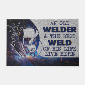Ein alter Welder und der beste Geist seines Lebens Fußmatte