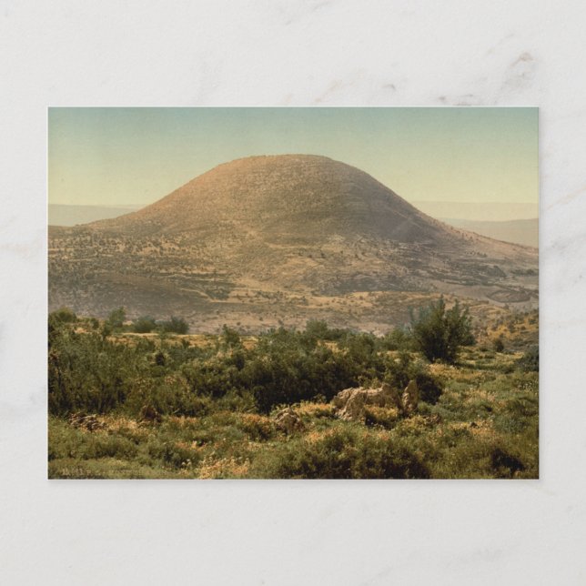 Ein altes Foto des Tab-Berges im heiligen Land Postkarte (Vorderseite)