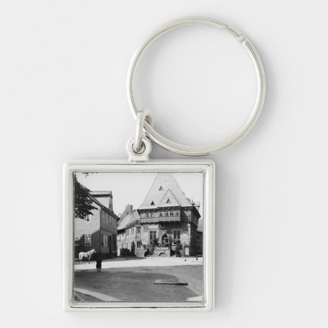 Ein altes Hotel im Rathausplatz, Goslar, c.1910 Schlüsselanhänger (Vorne)