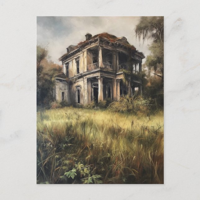 Ein altes Landhaus, das aufgegeben wurde Postkarte (Vorderseite)