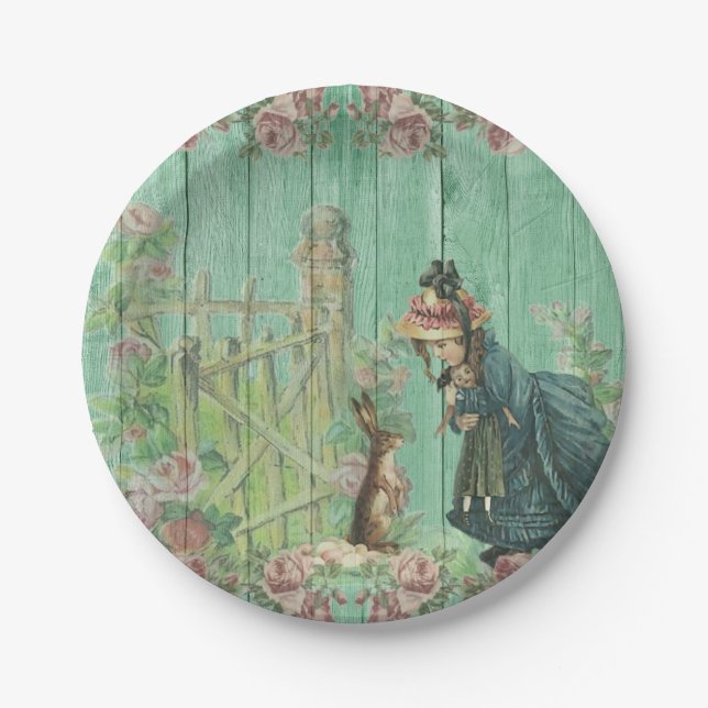 Ein altes schönes Bild der Osterpapierplatte Pappteller (Vorderseite)