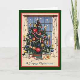 Ein altmodischer Weihnachtsbaum/Vintag Feiertagskarte