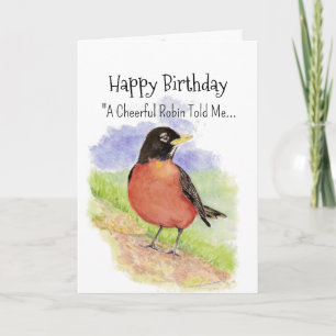 Ein amerikanischer Robin Personity Birthday Fun Bi Karte