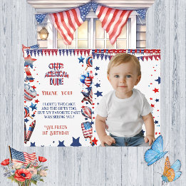 Ein amerikanischer Typ 4. Juli Red White Blue Gebu Dankeskarte
