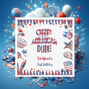 Ein amerikanischer Typ 4. Juli Red White Blue Gebu Serviette
