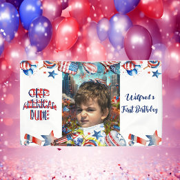 Ein amerikanischer Typ Red White Blue Birthday Fot Banner