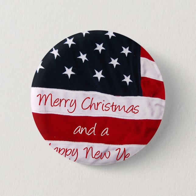 Ein amerikanischer Weihnachtsgruß Button (Vorderseite)