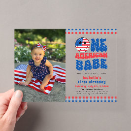 Ein amerikanisches Babe 4. Juli Foto erster Geburt Acryleinladungen