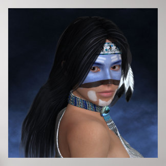 Ein amerikanisches blaues Portrait Poster
