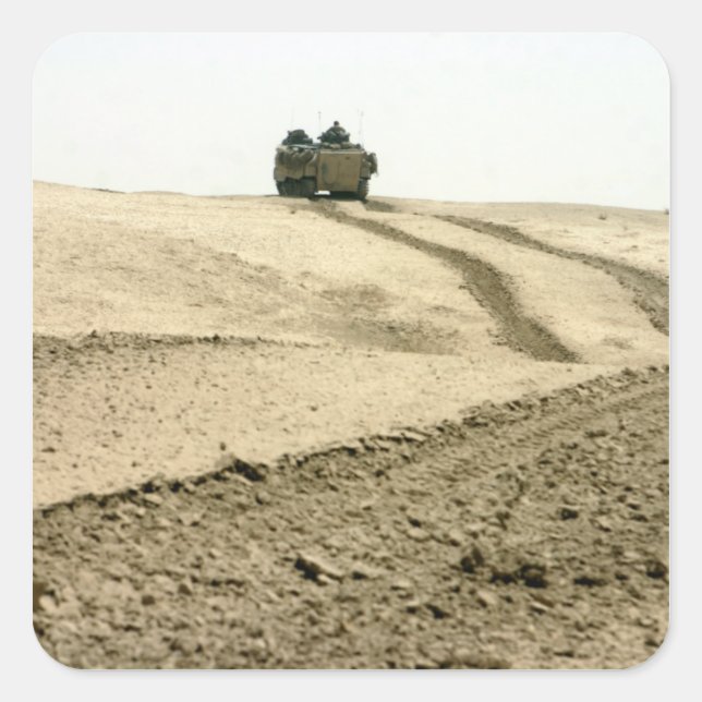 Ein Amphibienfahrzeug Quadratischer Aufkleber (Vorderseite)