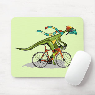 Ein Anabisetia Dinosaurier, der mit dem Fahrrad fä Mousepad