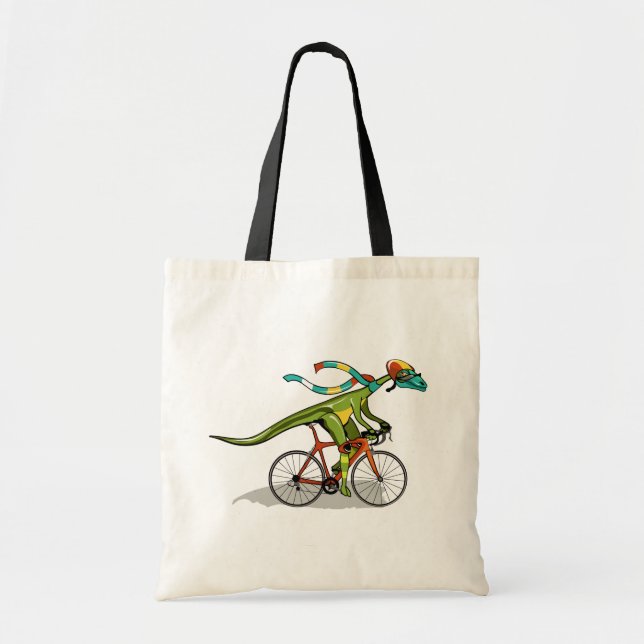 Ein Anabisetia Dinosaurier, der mit dem Fahrrad fä Tragetasche (Vorne)
