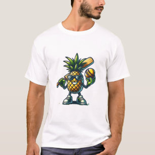 Ein Ananas, der Cartoon spielt T-Shirt