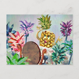 Ein Ananas hat in einer Hüttenwerkstatt schwierige Postkarte