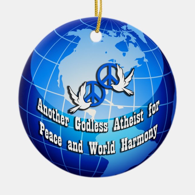 Ein anderer gottloser Atheist für Friedensrunde Keramikornament (Vorne)