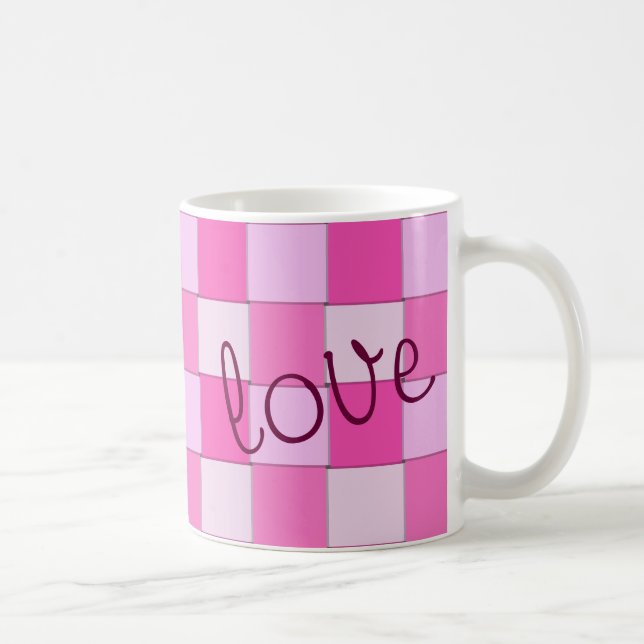 Ein anderes gesponnenes Tagesrosa mit Liebe Kaffeetasse (Rechts)