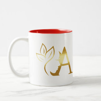 Ein anfänglicher "A"-Mit Monogramm personalisierte Zweifarbige Tasse