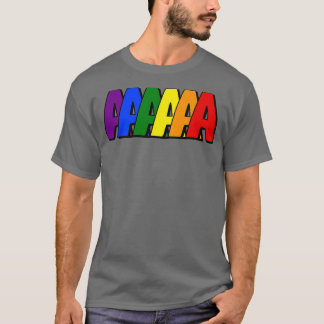 Ein Anfangsbuchstabe A in Regenbogenfarben T-Shirt