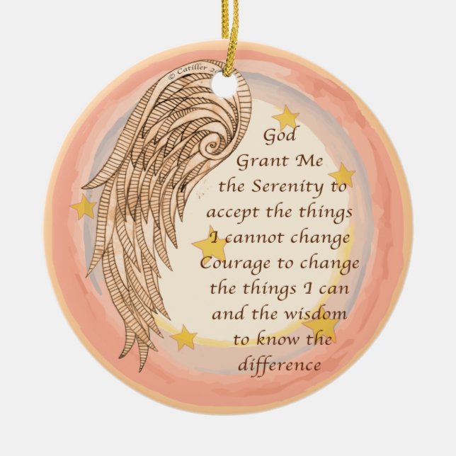 Ein Angel-Serenity-Gebet Keramikornament (Vorne)