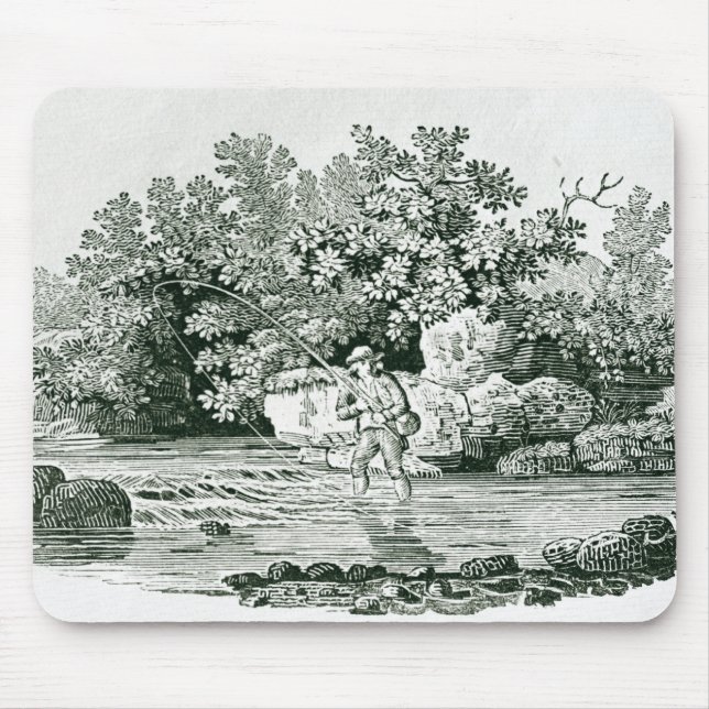 Ein Angler in einem Fluss-Pool, von 'Briten Mousepad (Vorne)